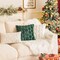 Set of 2 Christmas Tree Green Throw Pillow Covers 18x18 Inch, Soft Faux Fur Decorative Xmas Cushions for Couch, Sofa, Holiday & Winter Home Décor